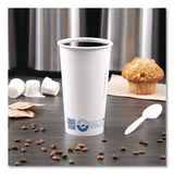 Solo Recycled Content PCF Paper Hot Cups, ProPlanet Seal, 20 oz, White/Blue, 600/Carton (SCC420RCPLANET) Case of 600