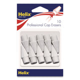 Professional Hi-Polymer Oversized Pencil Cap Erasers, For Pencil Marks, White, 10/Pack (MHX37360) Pack of 10