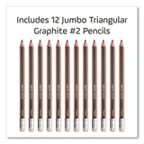 Black'Peps Jumbo Triangular Pencils, HB (#2), Black Lead, Orange/Black Barrel, Dozen (MHX854721ZT) 1 Dozen