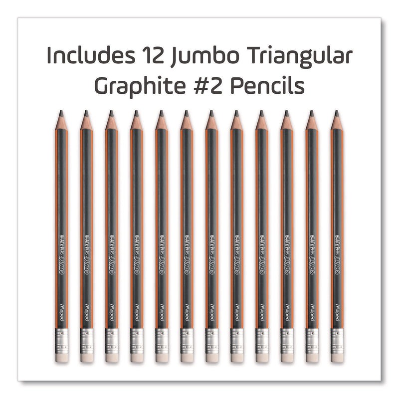 Black'Peps Jumbo Triangular Pencils, HB (#2), Black Lead, Orange/Black Barrel, Dozen (MHX854721ZT) 1 Dozen