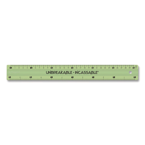 Unbreakable 12" Ruler, Standard/Metric, 12.72" Long, Randomly Assorted Color (MHX245648) Each