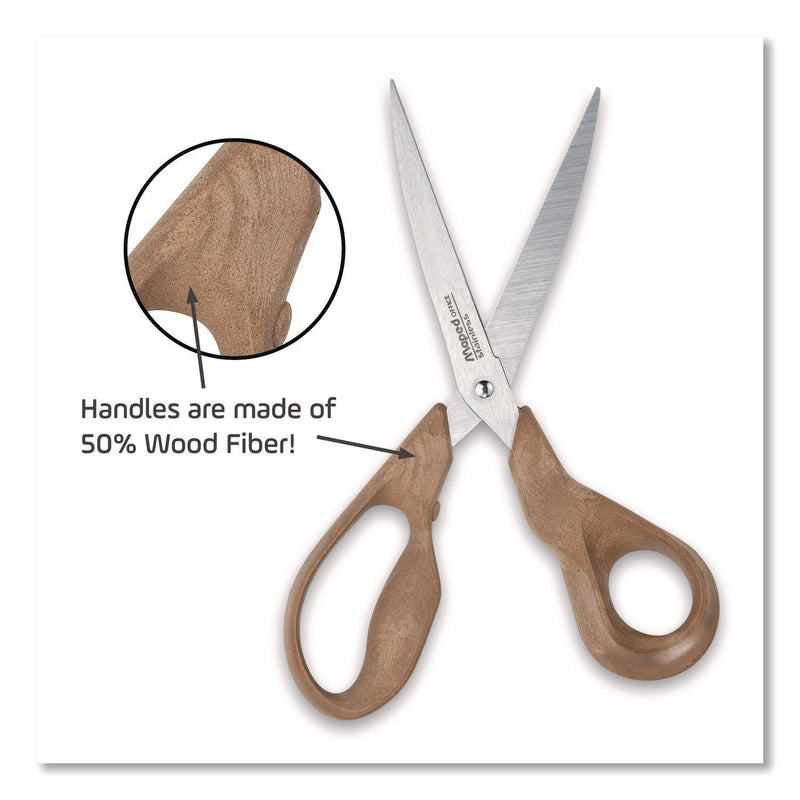 Advanced Wood Multipurpose Scissors, 8.25" Long, 4.75" Cut Length, Straight Brown Handle (MHX499111FM) Each