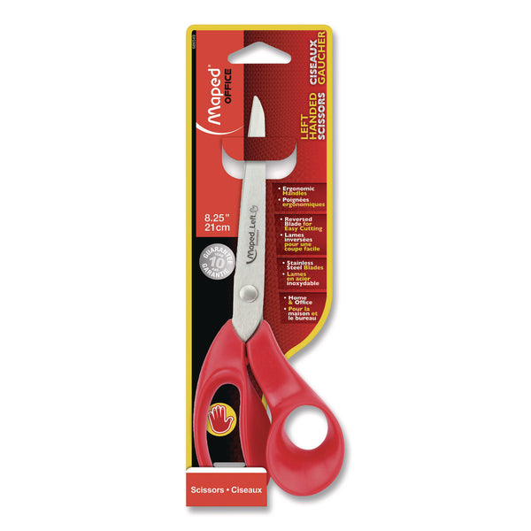 Expert Left-Handed Multipurpose Scissors, 8.25" Long, 5" Cut Length, Straight Red Handle (MHX686549) Each