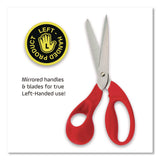 Expert Left-Handed Multipurpose Scissors, 8.25" Long, 5" Cut Length, Straight Red Handle (MHX686549) Each