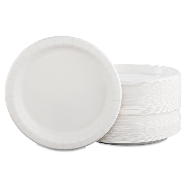 SOLO® Bare Eco-Forward Clay-Coated Paper Dinnerware, Plate, 8.5" dia, White, 125/Pack, 4 Packs/Carton (SCCMP9BR2054)