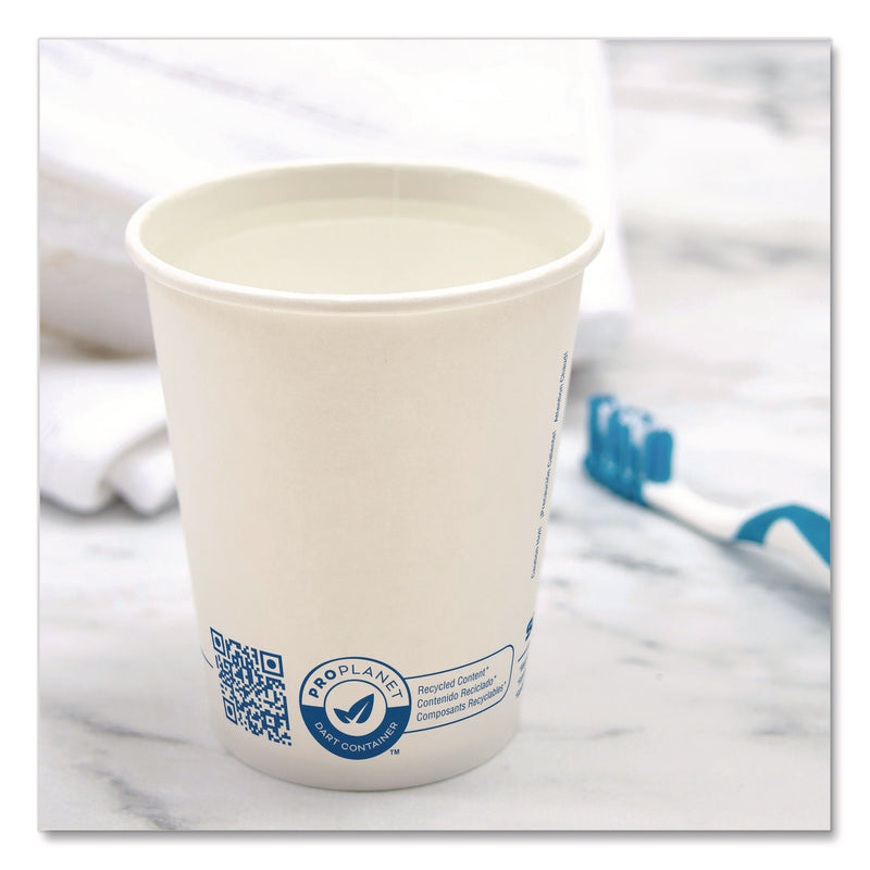 SOLO® Recycled Content PCF Paper Hot Cups, ProPlanet Seal, 10 oz, White, 50/Pack (SCC370RCPLANEPK) Pack of 50