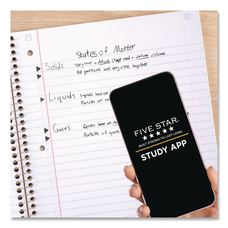 Five Star® Brushy Moves Pastel Waves Design Notebook w/ Study App, 1-Subject, Wide/Legal Rule, Assorted Cover Color, (80)11 x 8.5 Sheets (MEA930060F) Each