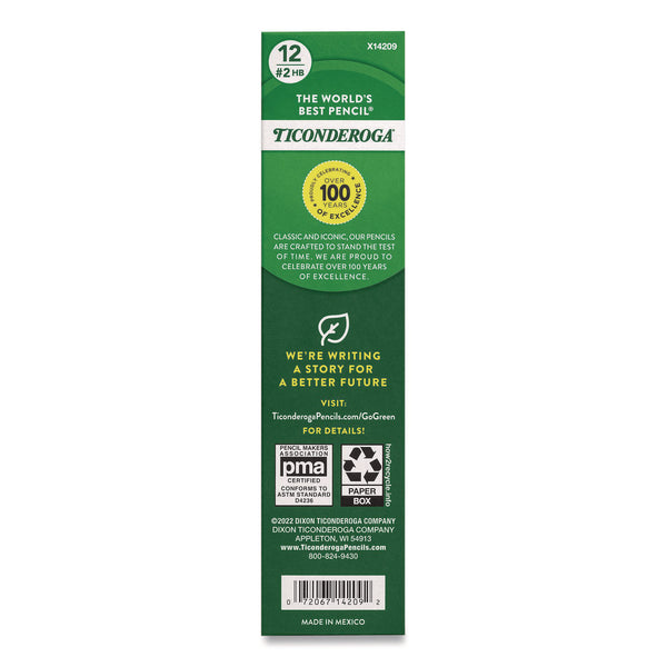Ticonderoga® Erasable Colored Pencils, 2.6 mm, 2B (#2), Blue Lead, Blue Barrel, 12/Pack (DIX142090002) Pack of 12
