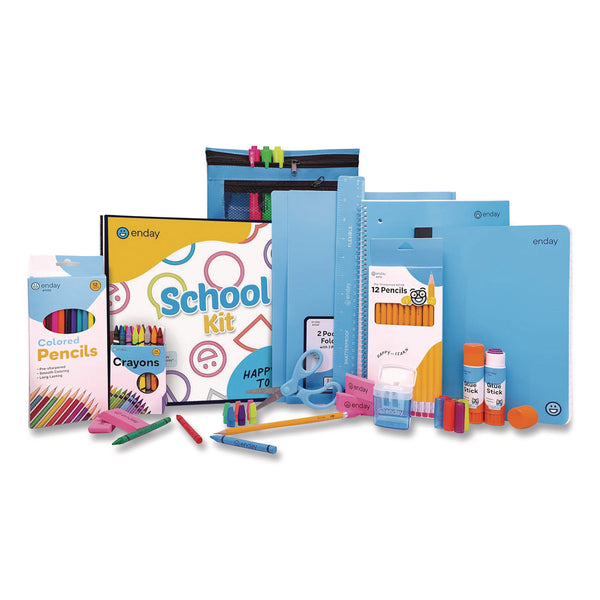 enday Back to School Supplies Kit for Grades K-5, Blue (EDY1314) 1 Kit