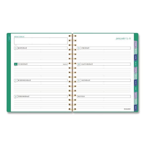 AT-A-GLANCE® Badge Geo Weekly/Monthly Planner, 8.75 x 7, Green Cover, 13-Month: Jan 2026 to Jan 2027 (AAG1753G805) Each