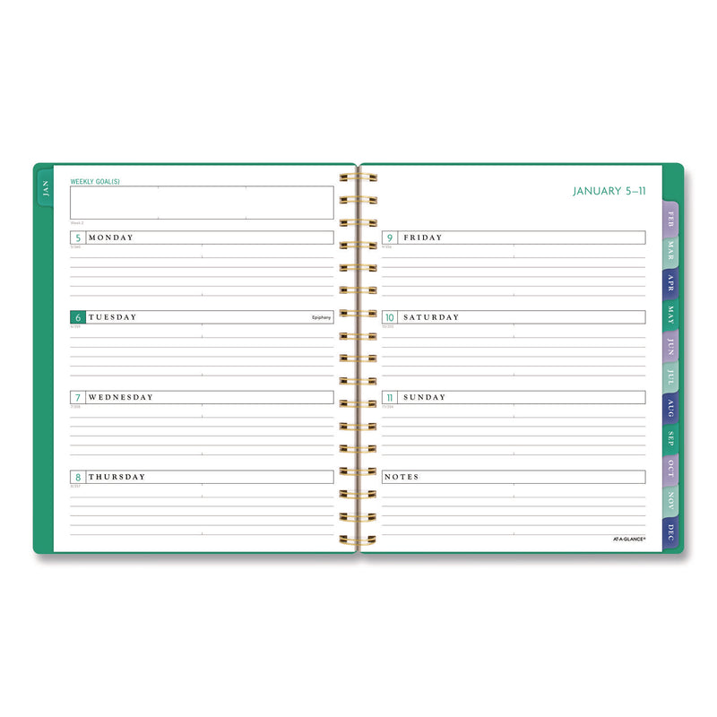 AT-A-GLANCE® Badge Geo Weekly/Monthly Planner, 8.75 x 7, Green Cover, 13-Month: Jan 2026 to Jan 2027 (AAG1753G805) Each