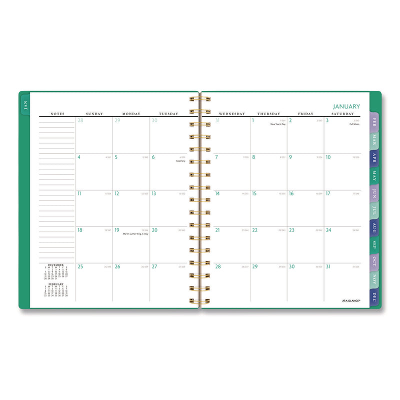 AT-A-GLANCE® Badge Geo Weekly/Monthly Planner, 8.75 x 7, Green Cover, 13-Month: Jan 2026 to Jan 2027 (AAG1753G805) Each