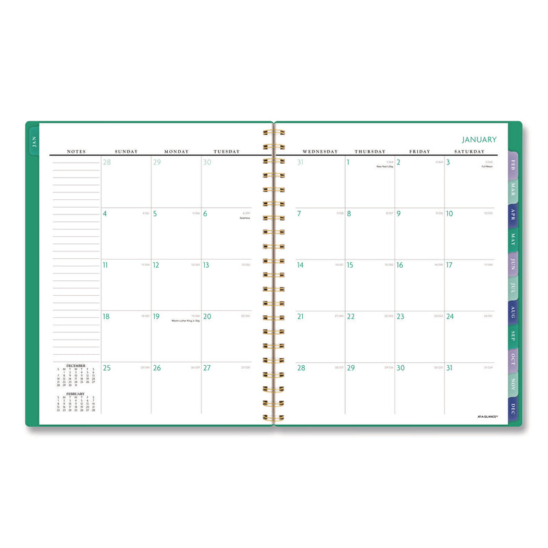 AT-A-GLANCE® Badge Geo Weekly/Monthly Planner, 11 x 8.5, Green Cover, 13-Month (Jan-Jan): 2026 (AAG1753G905) Each