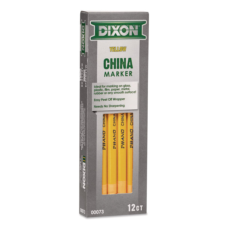 Dixon China Marker, Yellow, 12/Pack (DIX000730002) Pack of 12