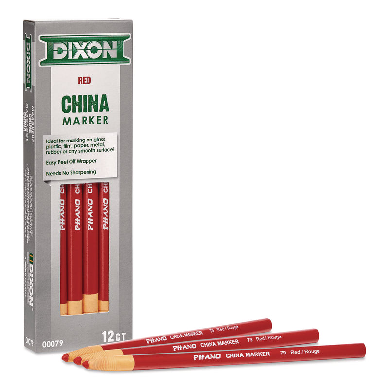 Dixon China Marker, Red, 12/Pack (DIX000790002) Pack of 12