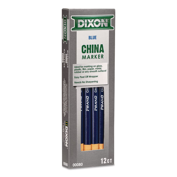 Dixon China Marker, Blue, 12/Pack (DIX000800002) Pack of 12