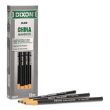 Dixon China Marker, Black, 12/Pack (DIX000770002) Pack of 12