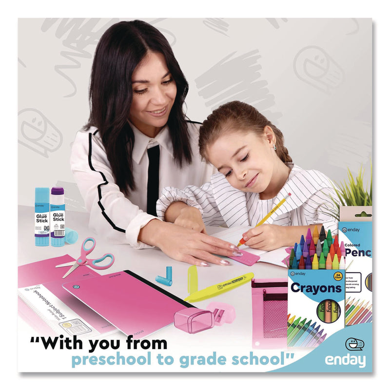 enday Back to School Supplies Kit for Grades K-5, Pink (EDY1315) 1 Kit