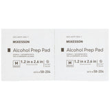 McKesson Alcohol Prep Pad 70% Strength Isopropyl Alcohol Individual Packet Medium Sterile (191089_BX) 200/BX