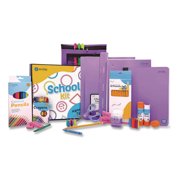 enday Back to School Supplies Kit for Grades K-5, Purple (EDY1316) 1 Kit