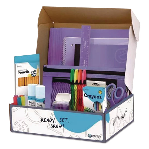 enday Back to School Supplies Kit for Grades K-5, Purple (EDY1316) 1 Kit