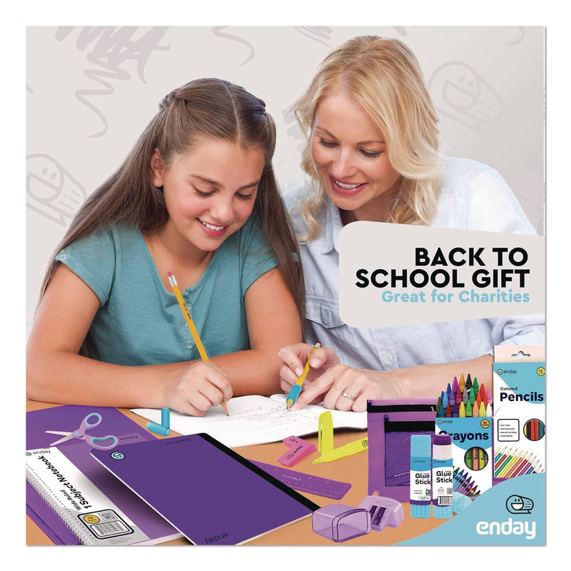 enday Back to School Supplies Kit for Grades K-5, Purple (EDY1316) 1 Kit