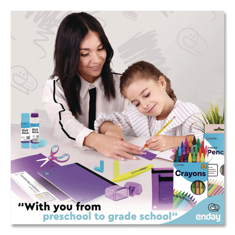 enday Back to School Supplies Kit for Grades K-5, Purple (EDY1316) 1 Kit