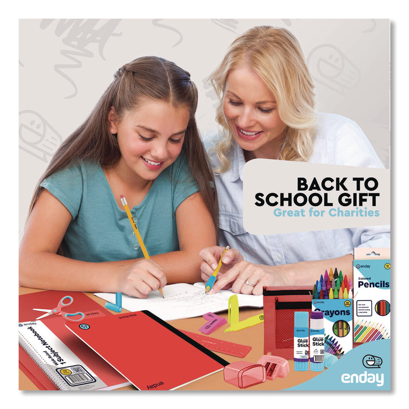 enday Back to School Supplies Kit for Grades K-5, Red (EDY1319) 1 Kit