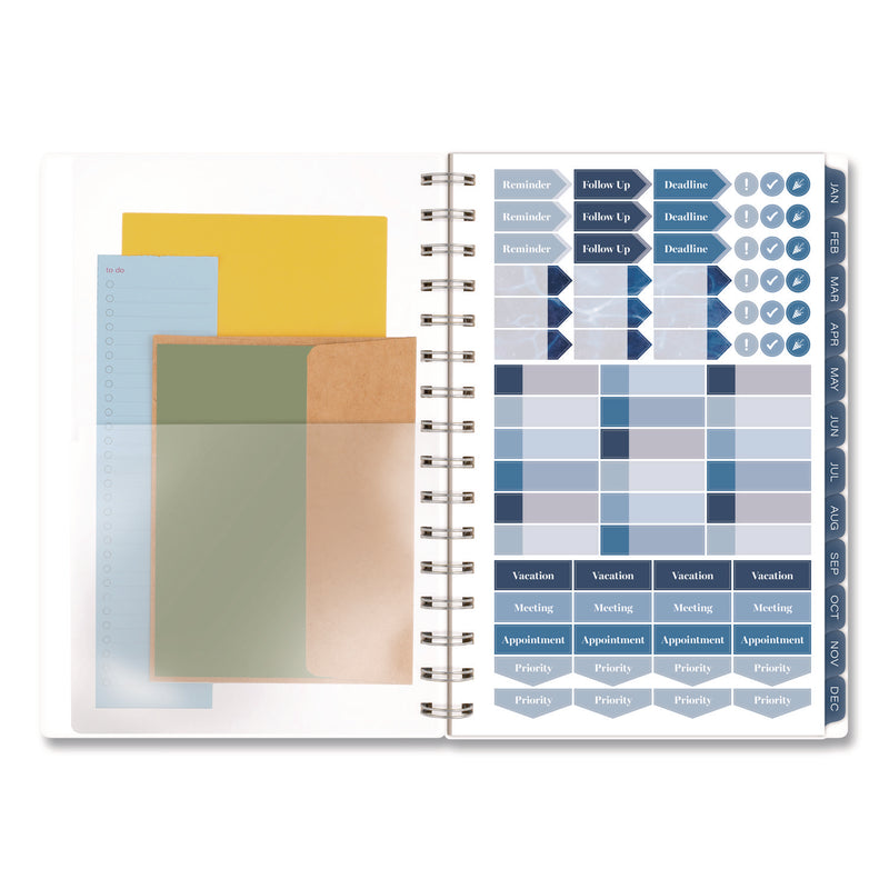 Cambridge® Abyss Weekly/Monthly Planner, 8.5 x 5.5, Water-Inspired Artwork, Blue Cover, 12-Month(Jan-Dec): 2026 (AAG1756200) Each