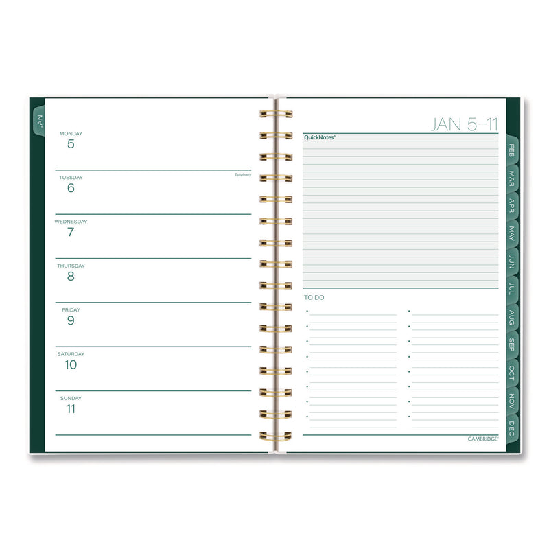 Cambridge® Emerald Isle Weekly/Monthly Planner, 8.5 x 5.5, Green Marbled Cover, 12-Month (Jan-Dec): 2026 (AAG1758200) Each