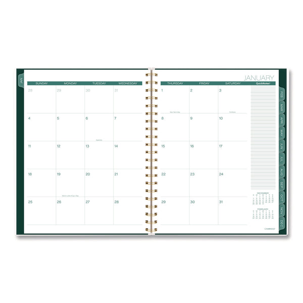 Cambridge® Emerald Isle Weekly/Monthly Planner, 11 x 8.5, Green Marbled Cover, 12-Month (Jan-Dec): 2026 (AAG1758905) Each