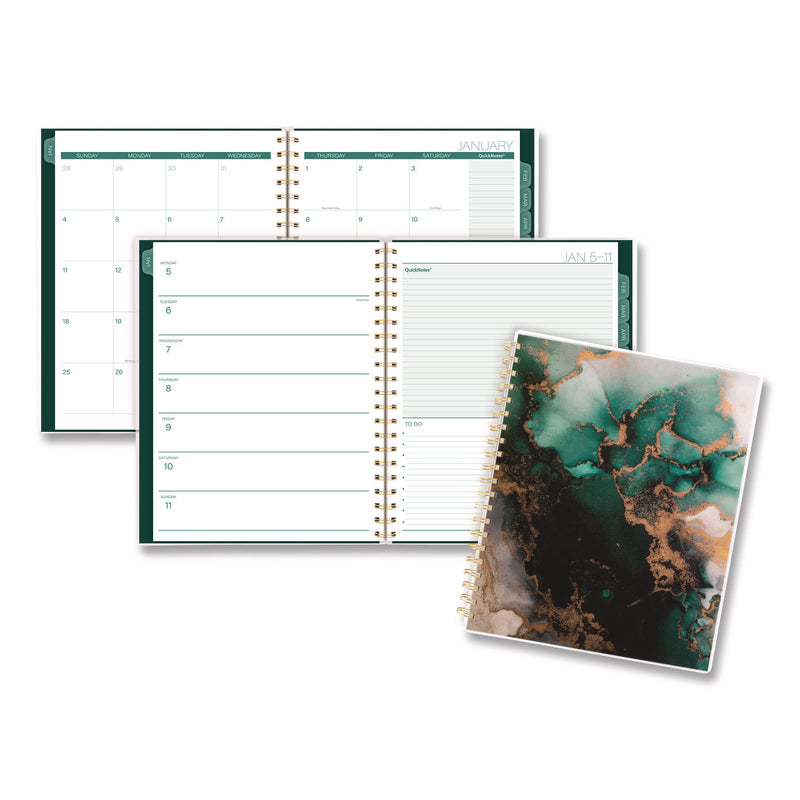 Cambridge® Emerald Isle Weekly/Monthly Planner, 11 x 8.5, Green Marbled Cover, 12-Month (Jan-Dec): 2026 (AAG1758905) Each