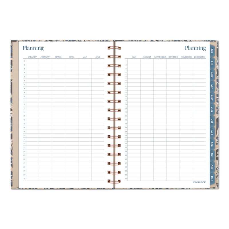 Cambridge® Elizabeth Weekly/Monthly Planner, 8.5 x 5.5, Floral Artwork, Blue Cover, 12-Month (Jan-Dec): 2026 (AAG1763200) Each