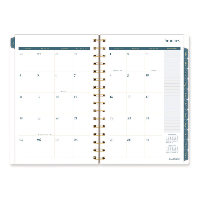 Cambridge® Midnight Garden Weekly/Monthly Planner, 8.5 x 5.5, Floral Artwork, Black/Pink/Green Cover, 12-Month (Jan-Dec): 2026 (AAG1768200) Each