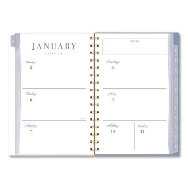 Cambridge® Weekly/Monthly Calista Floral Planners, 8.5 x 5.5, Floral Artwork, Blue/Purple/Green Cover, 13-Month (Jan-Jan): 2026 (AAGLB40200) Each