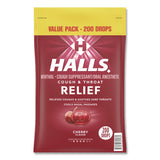 HALLS Relief Cough Drops - Value Size, Cherry, 200/Pack (GRR22002530) Each
