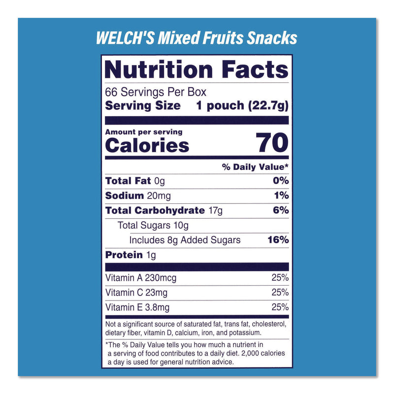 Snack Box Pros Doritos Nacho Cheese Tortilla Chips and Welch's Mixed Fruit Snacks, (50) 1oz Bag Chips, (66) 0.8 oz Pouch Fruit Snacks/Bundle (GRR60004174) 1 Bundle