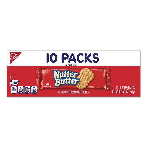 Nutter Butter, Peanut Butter, 1.9 oz, 4 Cookies/Pack, 10 Packs/Box (CDB07835) Box of 10