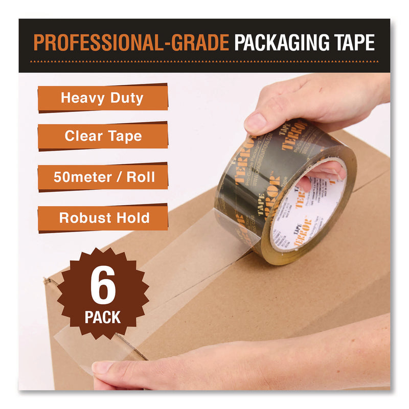 Tape Terror™ Pro-Grade Packaging Tape, 3" Core, 1.88" x 54.6 yds, Clear, 6/Pack (CH7TT05716) Pack of 6
