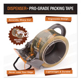 Tape Terror™ Tape Dispenser with Tape, 3" Core, Polypropylene, Gray/Orange, 1 Dispenser, 2 Rolls (CH7TT05735) Each