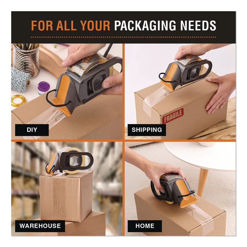 Tape Terror™ Tape Dispenser with Tape, 3" Core, Polypropylene, Gray/Orange, 1 Dispenser, 1 Roll Pro-Grade Packaging Tape (CH7TT05752) Each