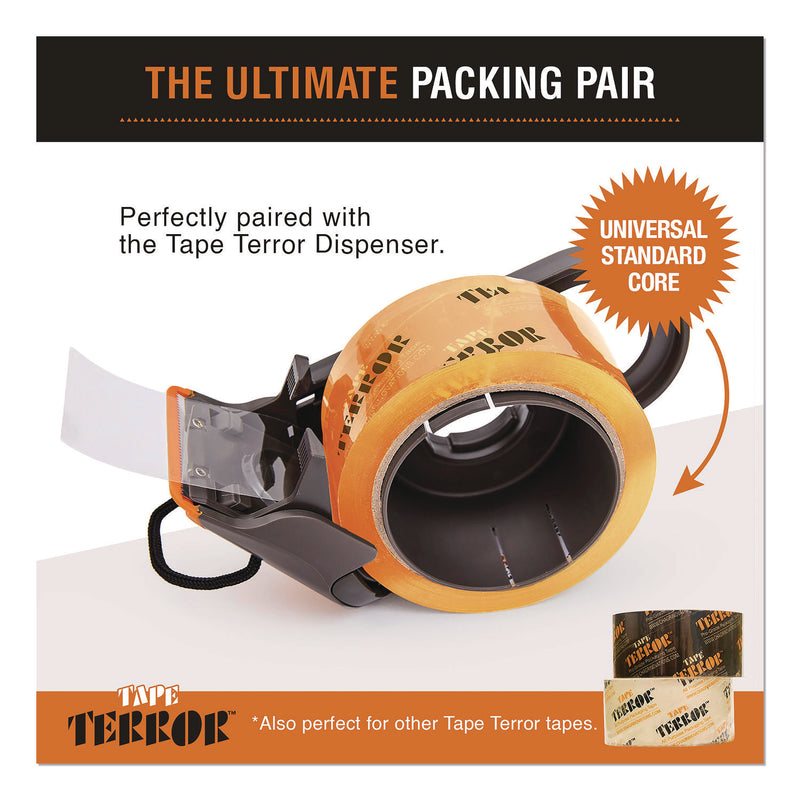 Tape Terror™ Tape Dispenser with Tape, 3" Core, Polypropylene, Gray/Orange, 1 Dispenser, 1 Roll Heavy-Duty Packaging Tape (CH7TT05734) Each