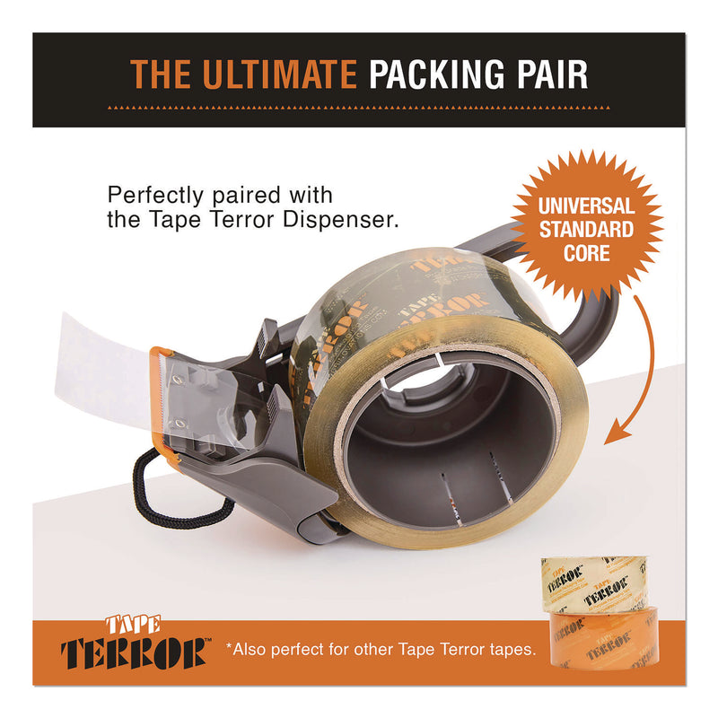 Tape Terror™ Tape Dispenser with Tape, 3" Core, Polypropylene, Gray/Orange, 1 Dispenser, 2 Rolls Pro-Grade Packaging Tape (CH7TT05753) Each