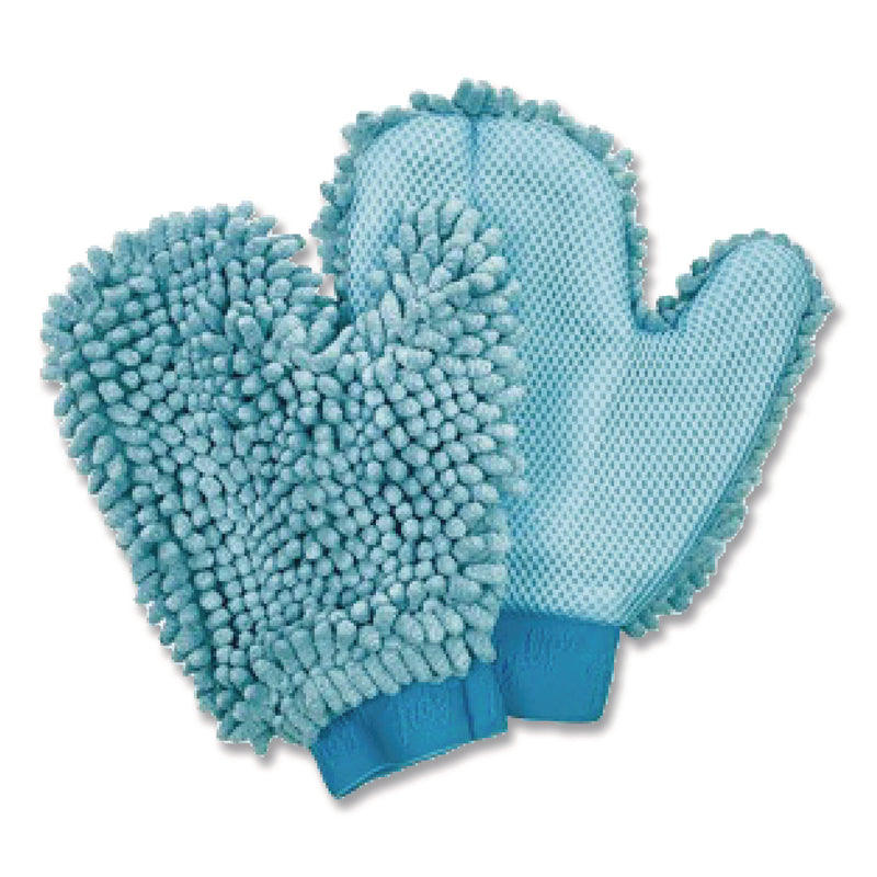 TidyUps Chenille Scrubbing Mitts, Blue, 2 Mitts (CH7TU05721) Each