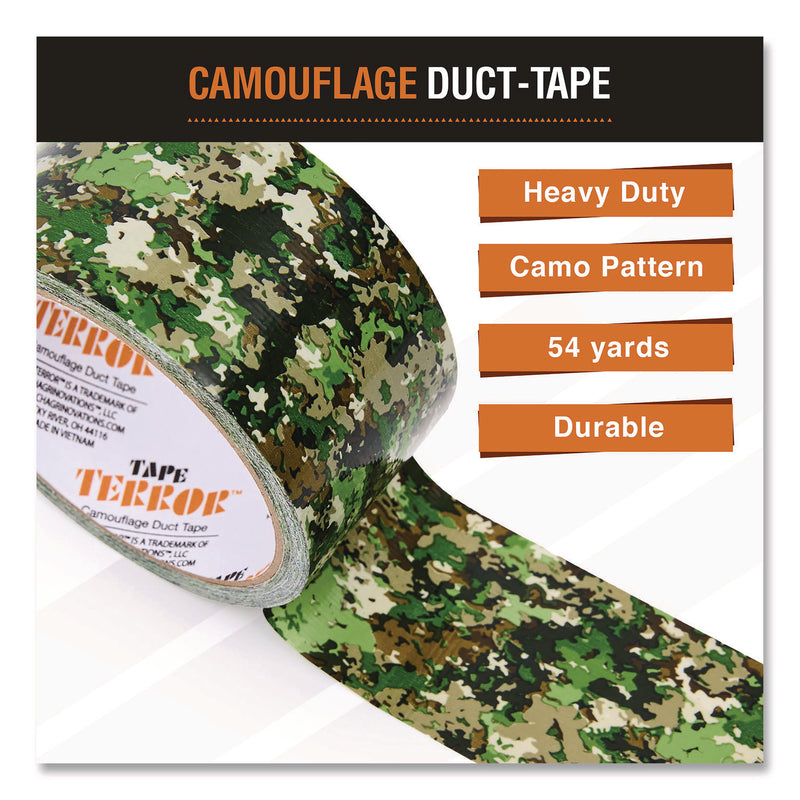 Tape Terror™ Camo Duct Tape, 3" Core, 1.89" x 9 yds, Green Camo (CH7TT6805412) Each