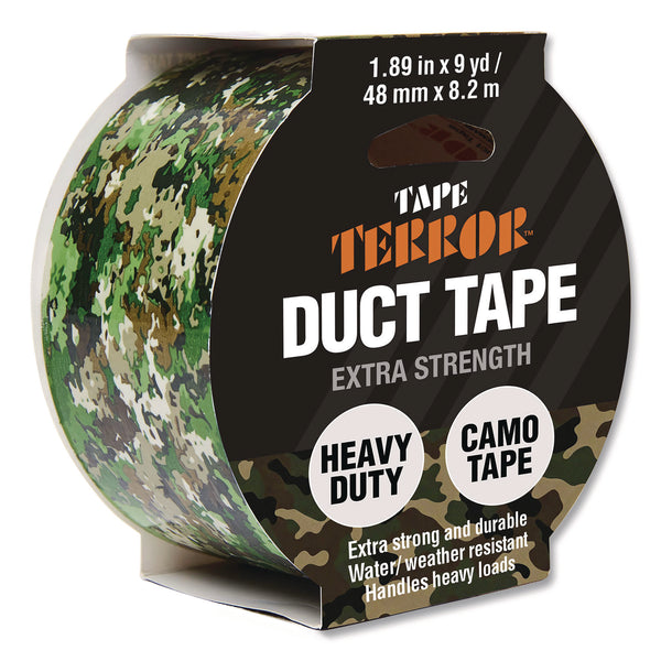 Tape Terror™ Camo Duct Tape, 3" Core, 1.89" x 9 yds, Green Camo (CH7TT6805412) Each