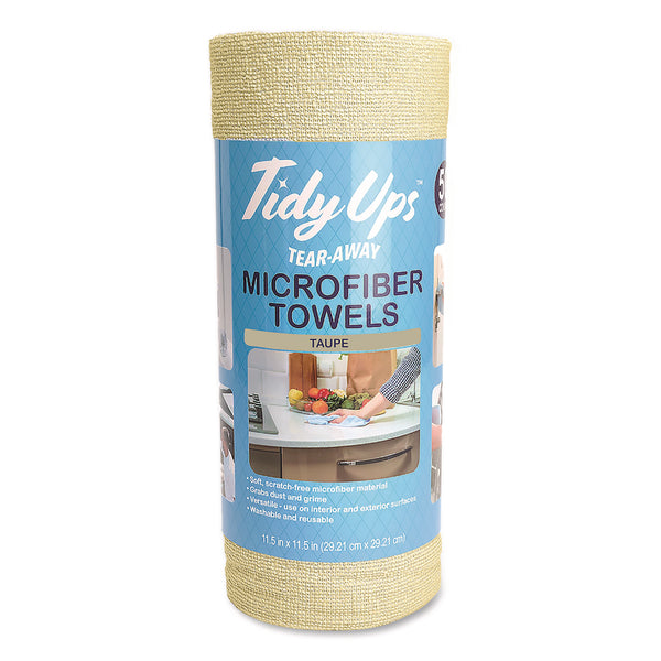TidyUps Microfiber Towel Roll, 11.5 x 11.5, Taupe, 50 Towels/Roll (CH7TU68094) Each