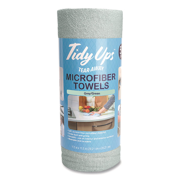 TidyUps Microfiber Towel Roll, 11.5 x 11.5, Green, 50 Towels/Roll (CH7TU68095) Each