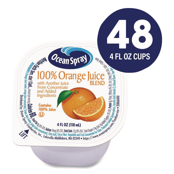 Ocean Spray® No-Thaw 100% Juice Cups, Orange, 4 oz Cups, 48/Carton (GRR22002526) Case of 48