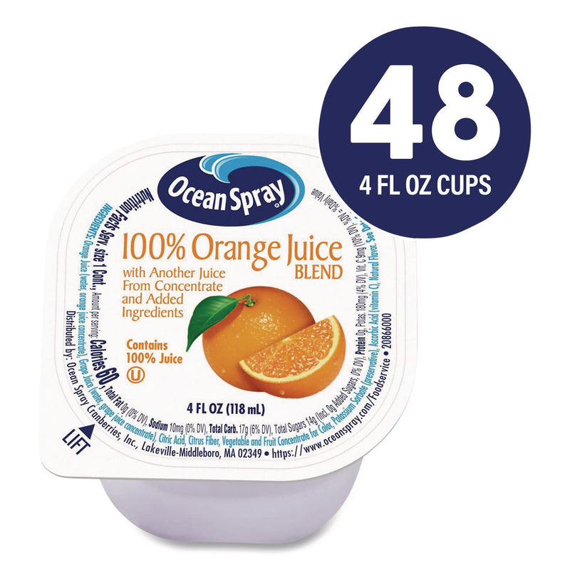 Ocean Spray® No-Thaw 100% Juice Cups, Orange, 4 oz Cups, 48/Carton (GRR22002526) Case of 48